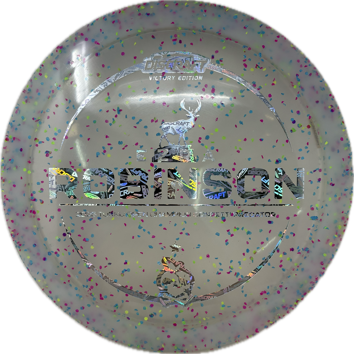 Ezra Robinson Victory Confetti Predator-Discraft-Foundation Disc Golf