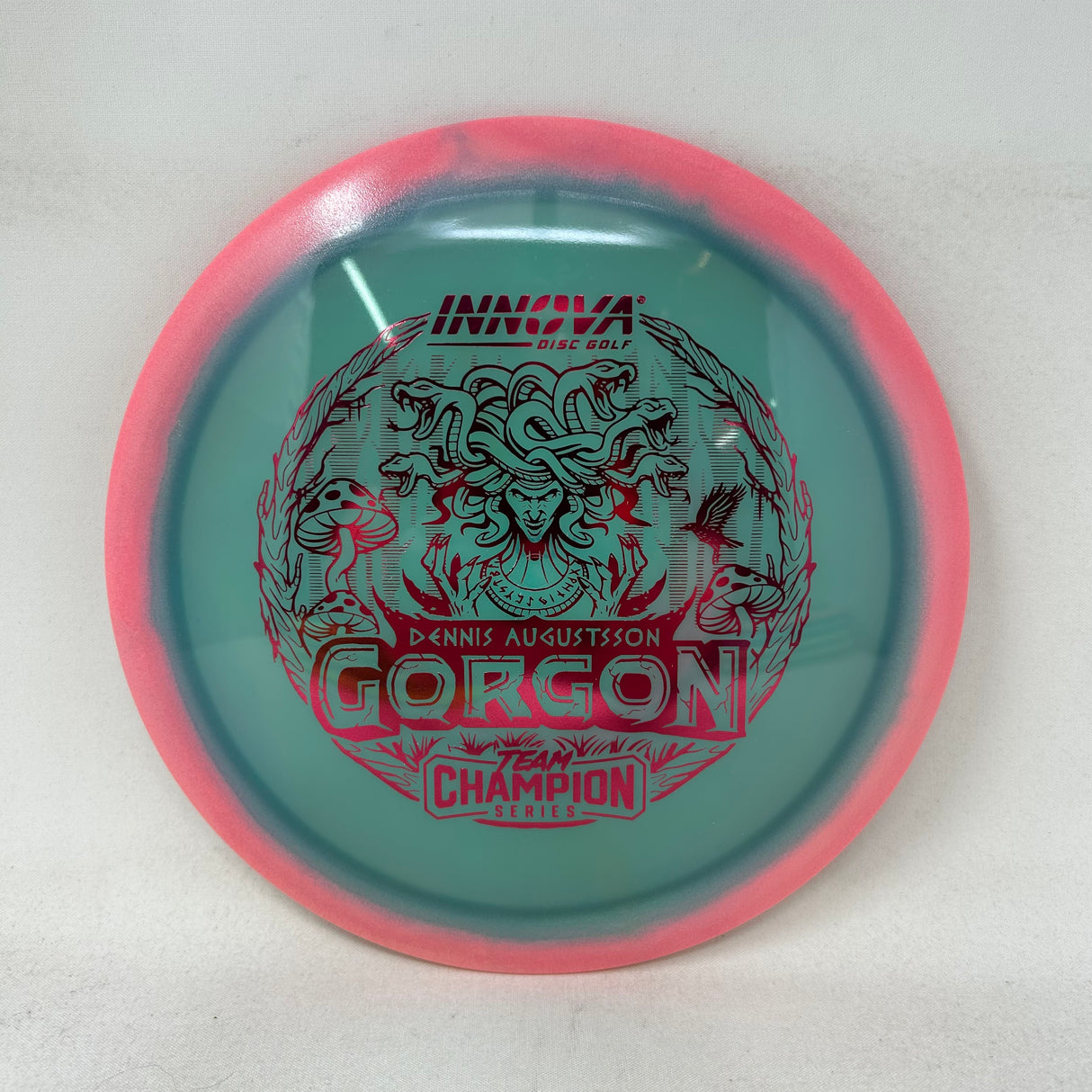 Proto Glow Halo Champion Gorgon Dennis Augustsson (Team Champion Series)-Innova-Foundation Disc Golf