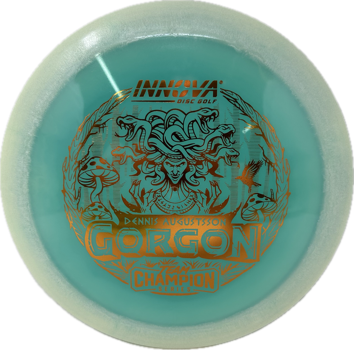 Proto Glow Halo Champion Gorgon Dennis Augustsson (Team Champion Series)-Innova-Foundation Disc Golf