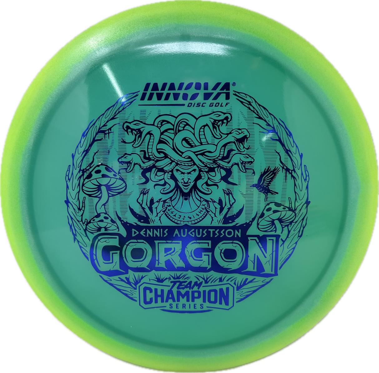 Proto Glow Halo Champion Gorgon Dennis Augustsson (Team Champion Series)-Innova-Foundation Disc Golf
