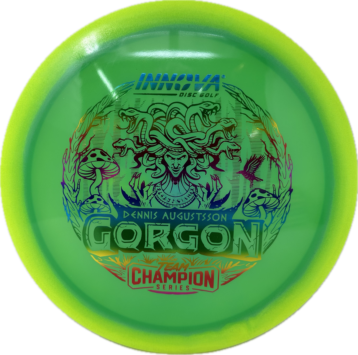 Proto Glow Halo Champion Gorgon Dennis Augustsson (Team Champion Series)-Innova-Foundation Disc Golf