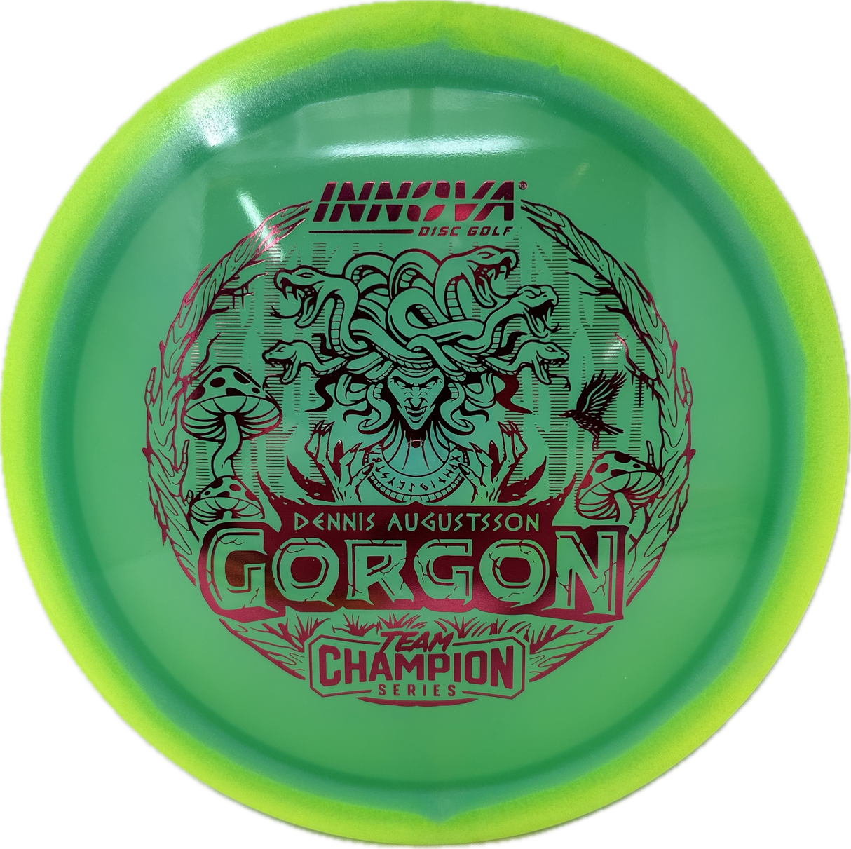 Proto Glow Halo Champion Gorgon Dennis Augustsson (Team Champion Series)-Innova-Foundation Disc Golf
