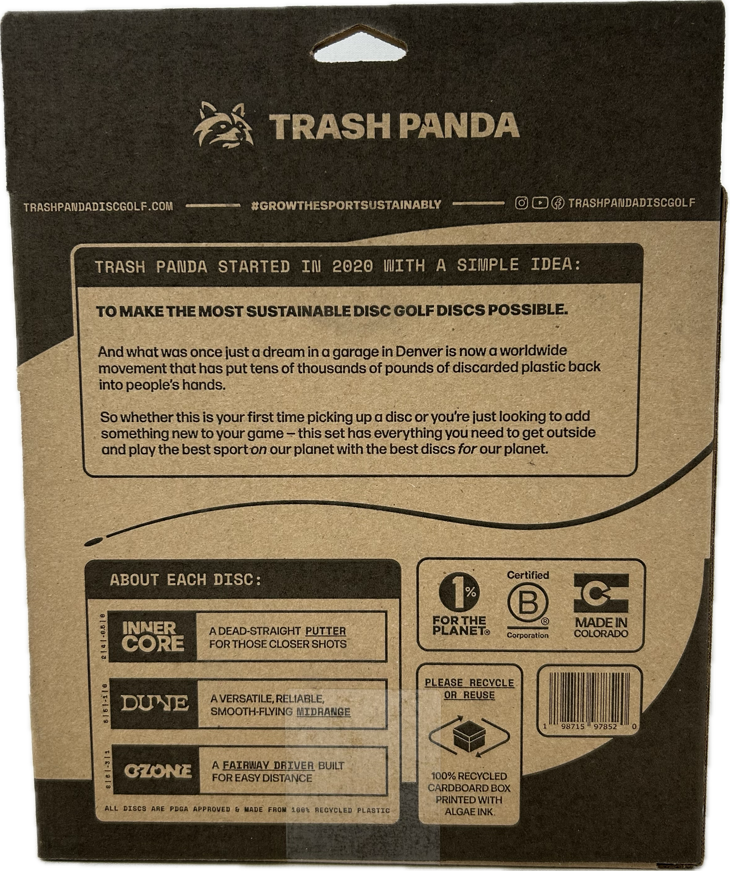 Trash Panda 100% Recycled Disc Golf Set-Trash Panda-Foundation Disc Golf