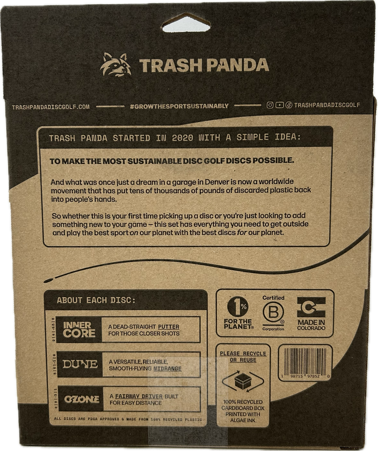 Trash Panda 100% Recycled Disc Golf Set