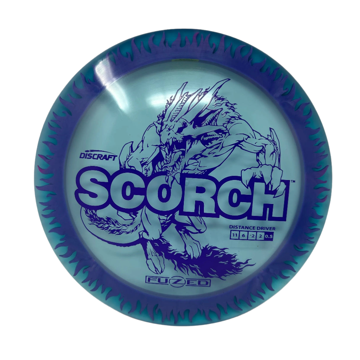 Discraft Fuzed Scorch disc golf disc with dragon design
