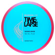 Blue disc with pink rim featuring 'Simon Line Time Lapse' 